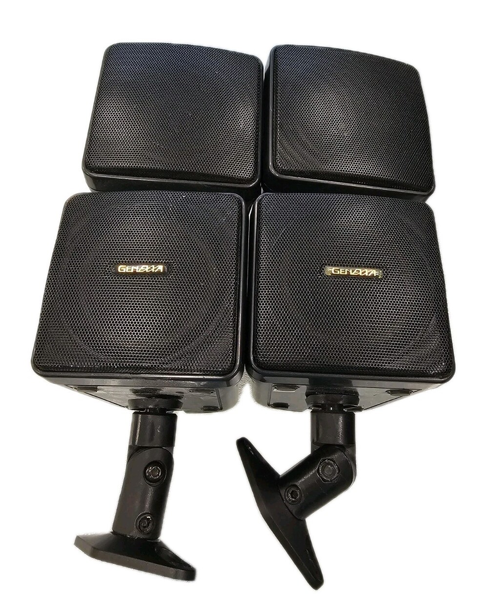 Genesis Genexa Satellite Speakers Set of 4 Black Wired Home Audio Surround